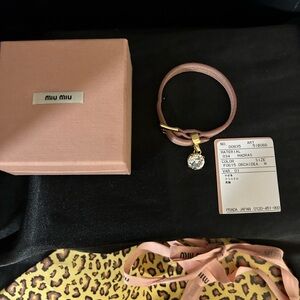Miu Miu Pink Bracelet with Crystal Charm EUC… no call outs